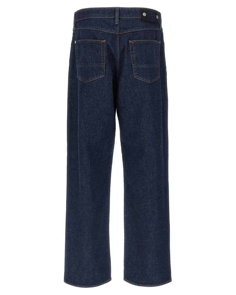 Stone Island Wide-Leg Indigo Denim Jeans — Indigo Indigo