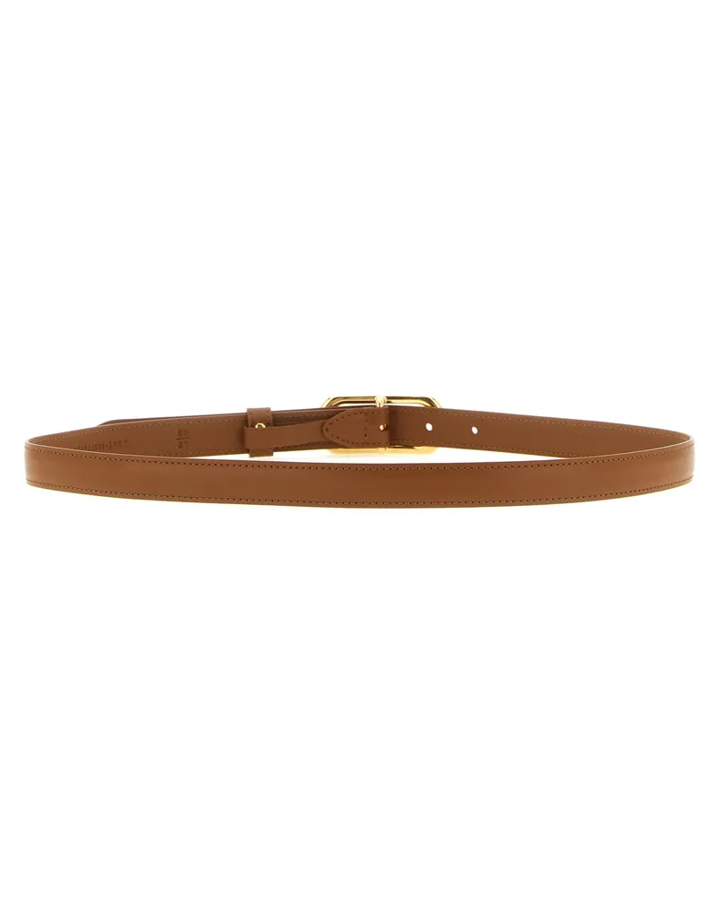 Fendi Oval Gold Buckle Belt — Tan Tan