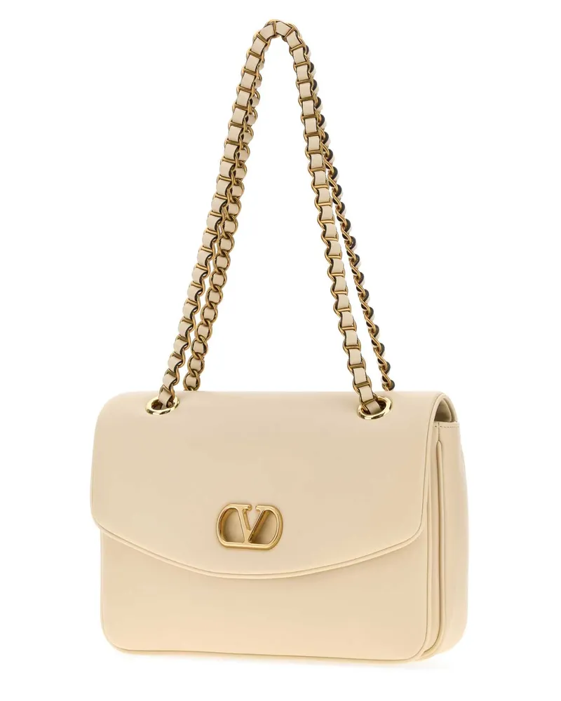 Valentino Garavani Women's Ivory Leather Djuna Shoulder Bag Butterwhite Borse A Mano Beige
