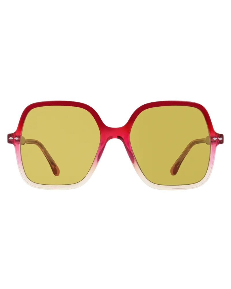 Isabel Marant Women's Square Sunglasses Im0077gs Z6v70 Red-Yellow Gradient 56mm Plastic (acetate Red