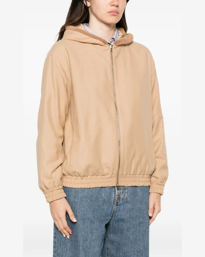 Herno Hooded Nylon Jacket — Camel Camel