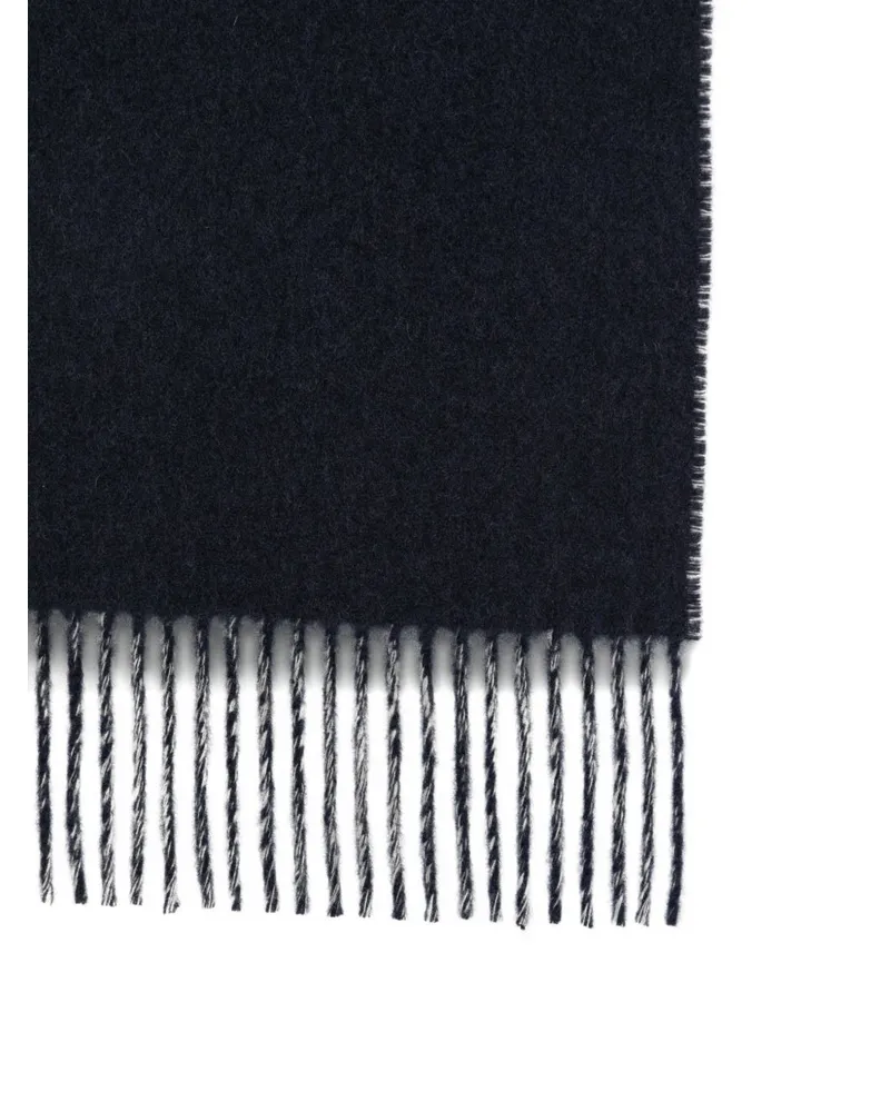 Jacquemus Logo Intarsia Virgin Wool Scarf — Navy Navy