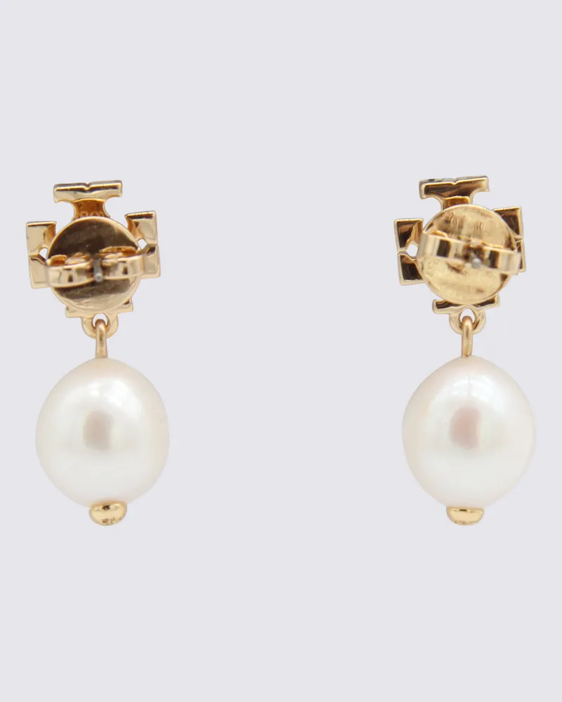Tory Burch Women's Bijoux Gold-Ivory Brass Pearl Titanium Gold