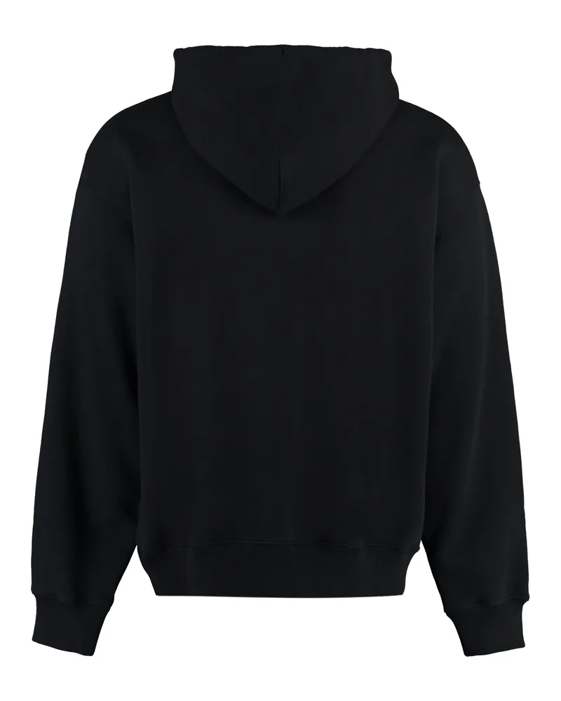 OFF-WHITE Men's Black Hooded Sweatshirt Cotton Jumpers Sweater Black