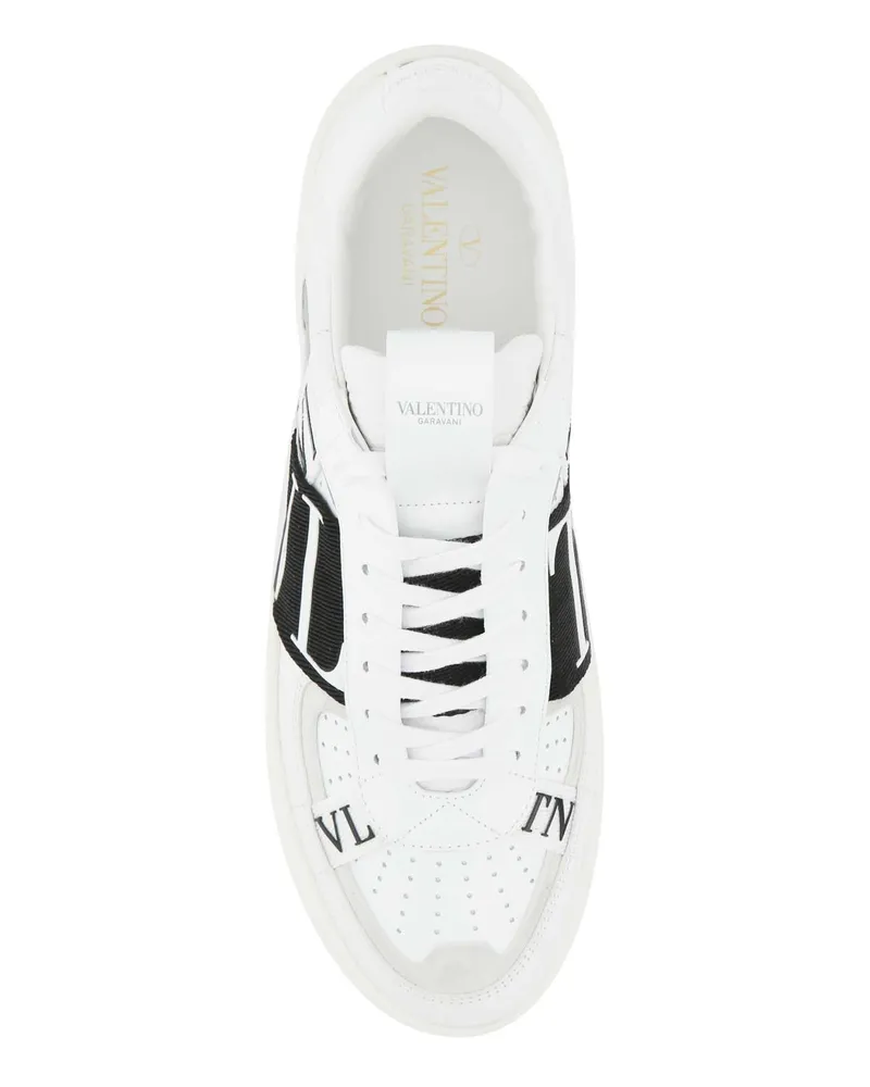 Valentino Garavani Color-Block Calf Leather Sneaker — White White