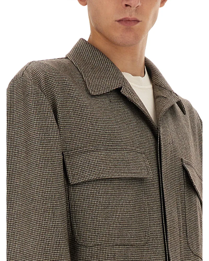 LARDINI Wool-Cashmere Blend Jacket — Brown Brown