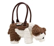 Unisex Crocheted Cotton Shoulder Bag Multicolor