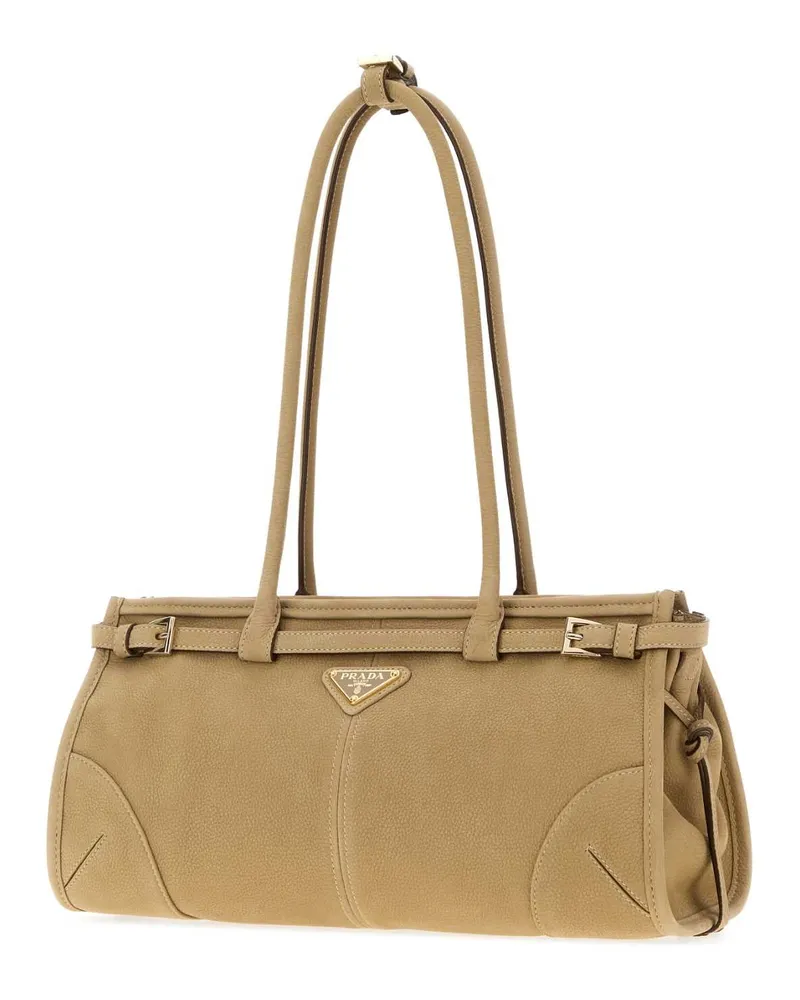 Prada Women's Beige Nabuk  Bonnie Shoulder Bag Deserto Borse A Mano Beige