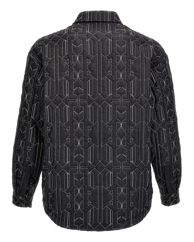 Palm Angels Quilted Nylon Monogram Jacket — Black Black