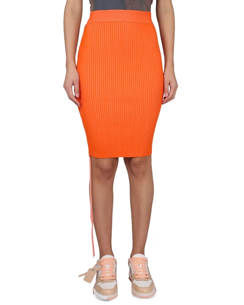 OFF-WHITE Cut-Out Design Skirt — Orange Orange