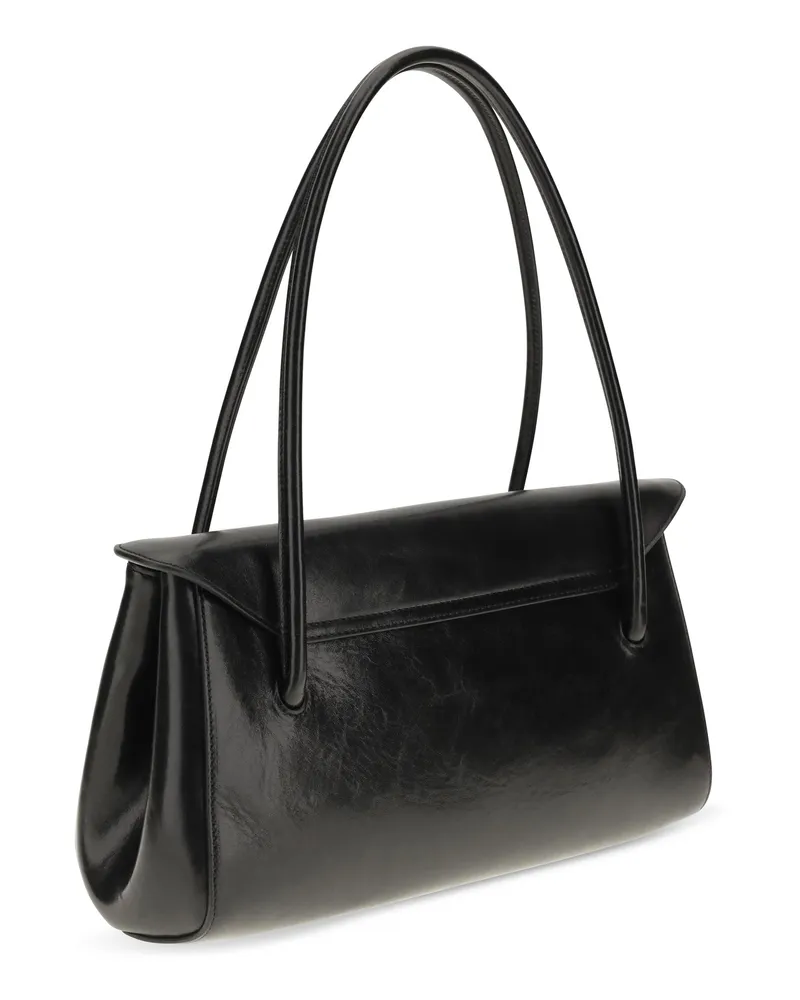 Marni Milanetto Calfskin Leather Shoulder Bag — Black Black