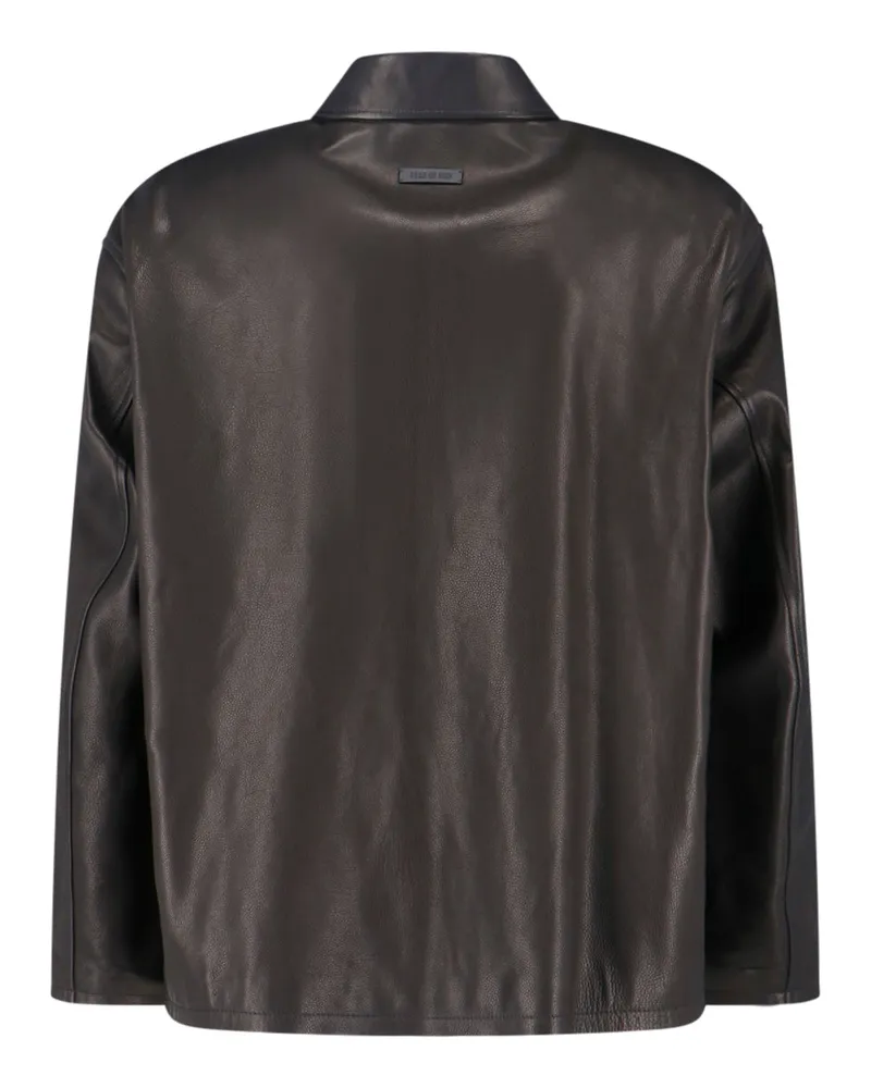 Fear of God Men's Jackets Black Calf Leather Black