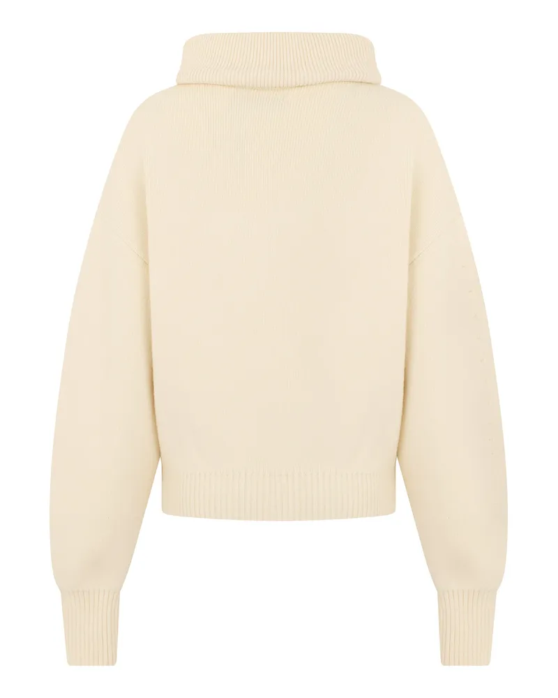 Jacquemus Women's Sweater High-Neck Ivory Wool-Cashmere Ivory