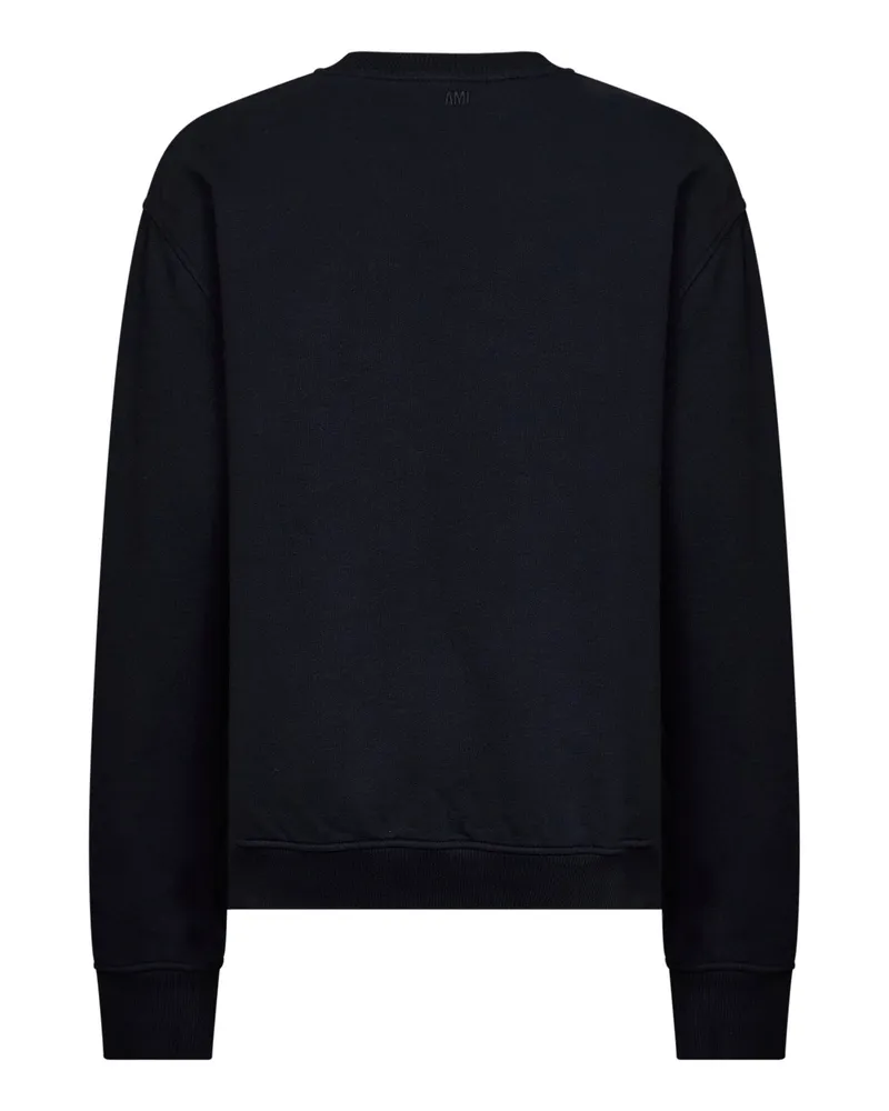 AMI Paris Women's Crewneck Sweatshirt Ami De Cœur Black Cotton Organic Sweatshirts Sweater Black
