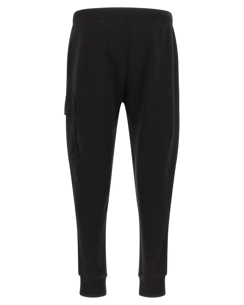 C.P. Company Diagonal Raised Fleece Joggers — Black Black