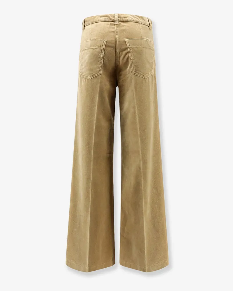 ASPESI Women's Trousers Velvet Beige Cotton Beige