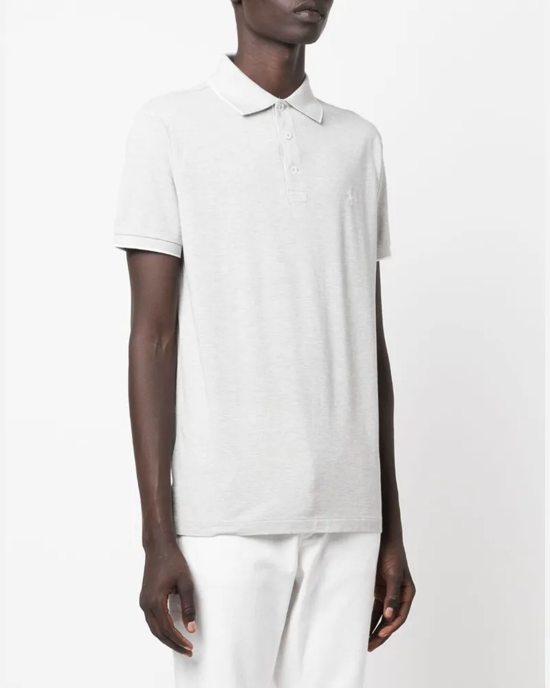 Ralph Lauren Men Classic Logo Polo Shirt Grey Clothing > & T-Shirts Gray