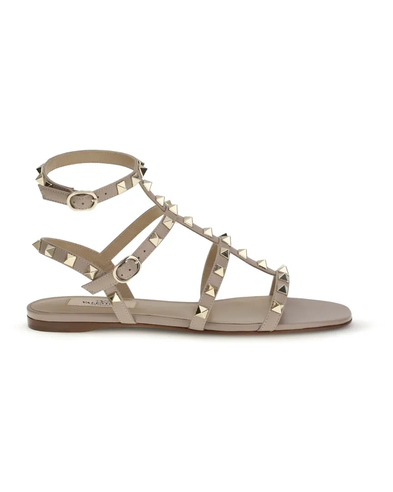 Valentino Garavani Women's Sandal Rockstud Powder Pink Calf Leather Pink