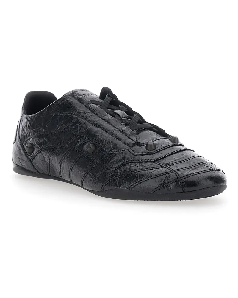 Balenciaga Men's Sneakers City Black Leather Trainers Black