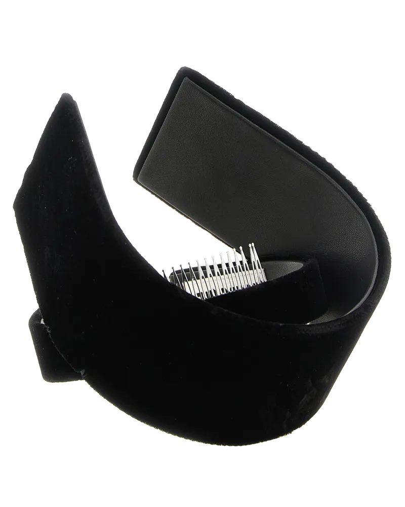 Comme des Garçons Sculptural Velvet-Effect Rayon Headband — Black Black