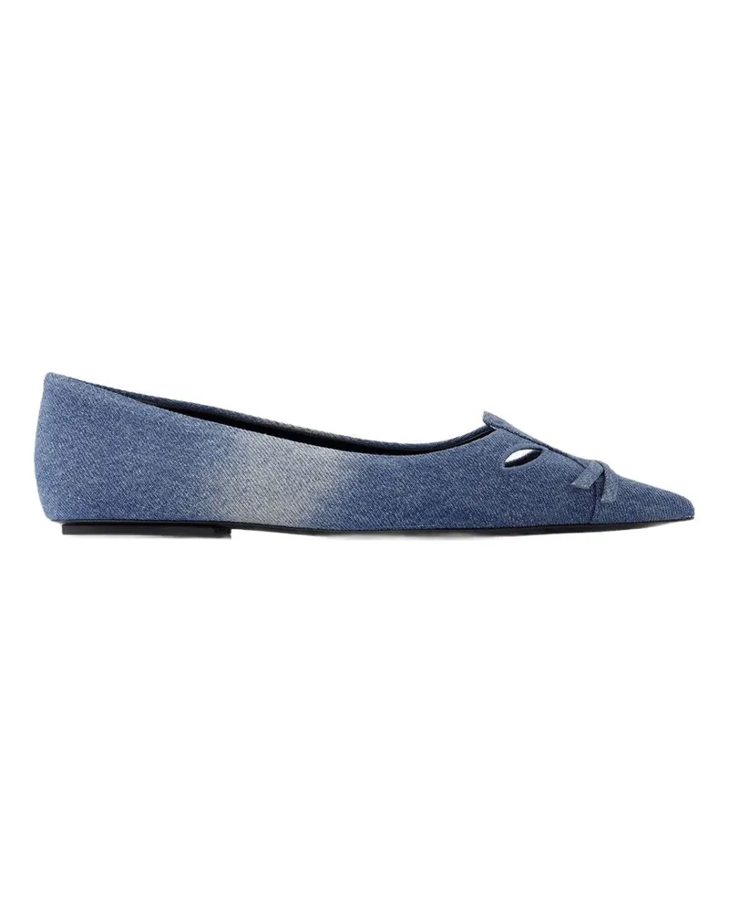 Marc Jacobs Women's The Kat Ballerinas -  Cotton Blue Shoes Flat-Shoes Blue