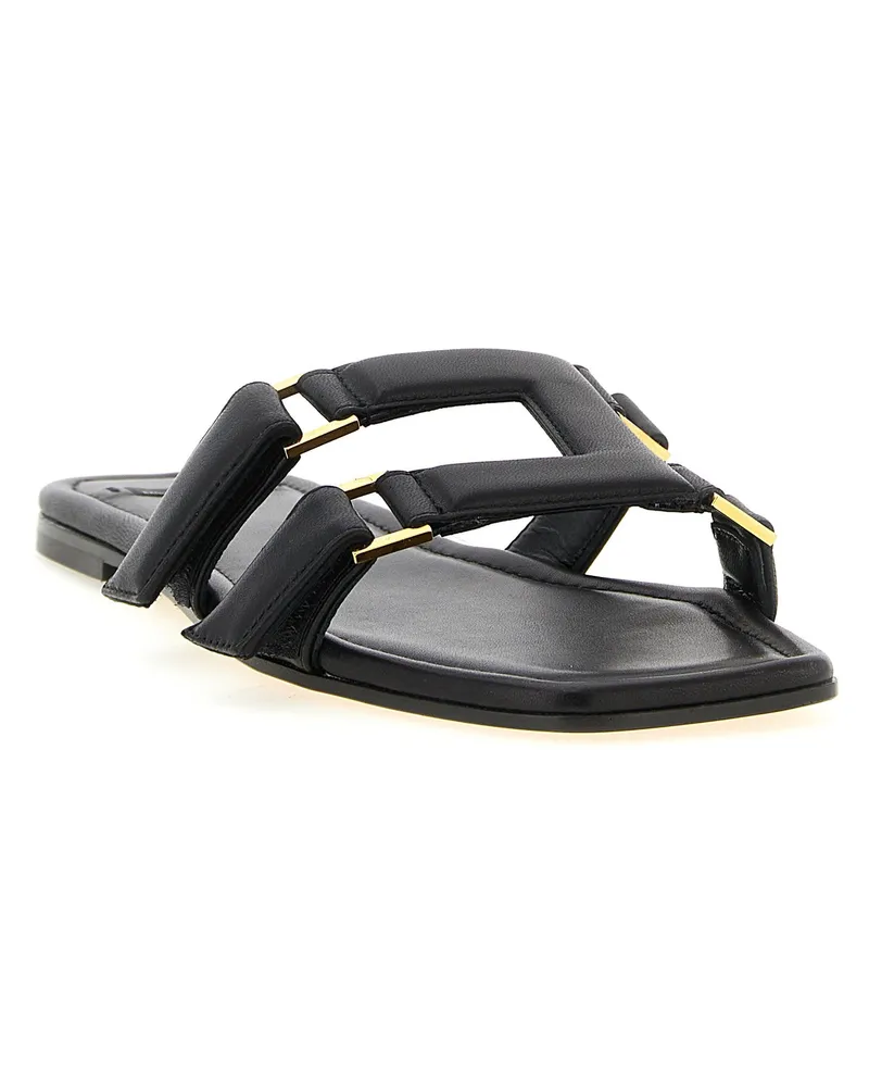 Elisabetta Franchi Nappa Leather Sandals — Black Black