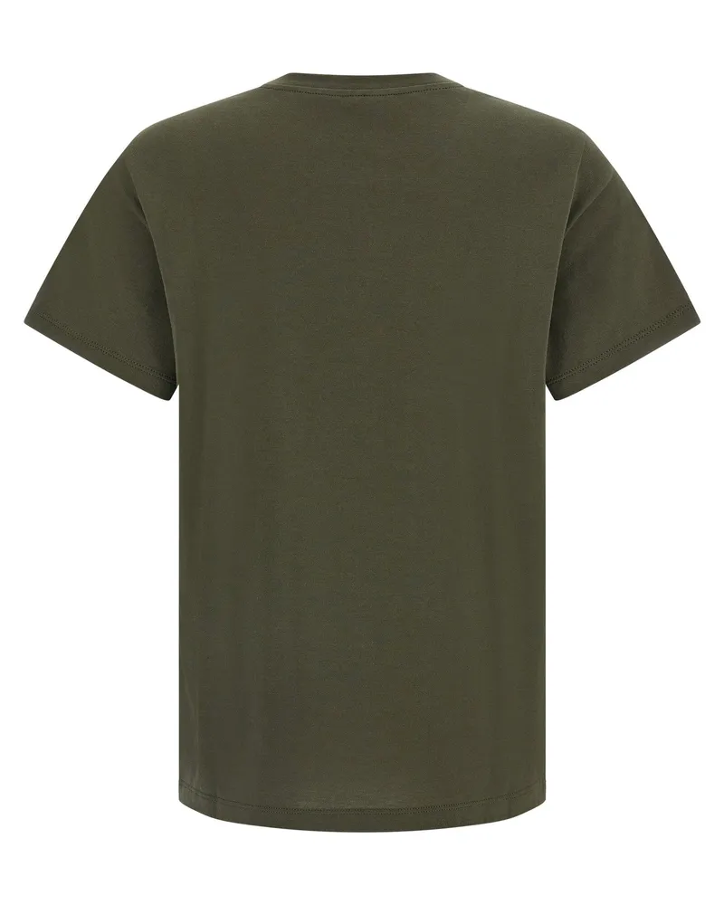 Fendi Stencil-Print Cotton T-shirt — Olive Green Olive