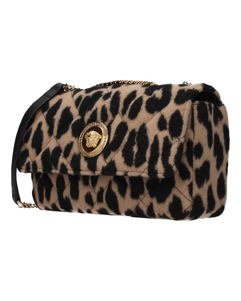 Versace Women's Brown Wool Shoulder Bag Brown