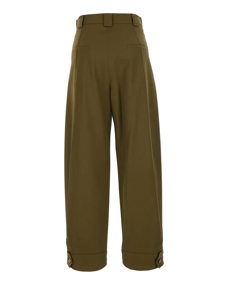 Max Mara Women's Trousers Adorni Green Cotton Green