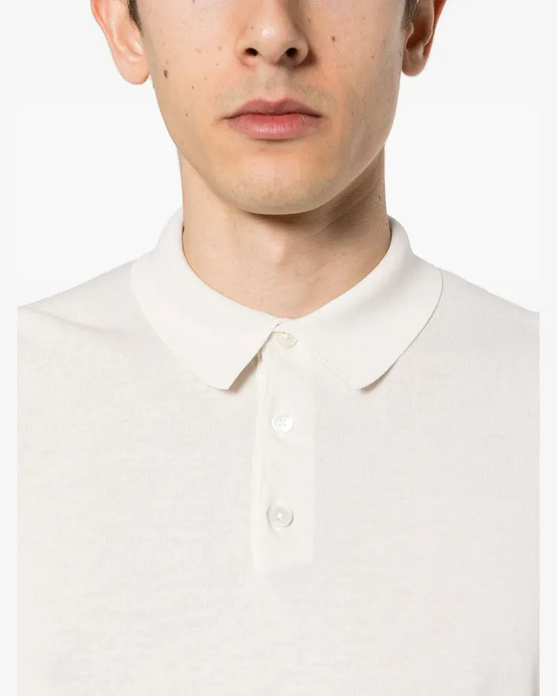 Eleventy Women's Fine-Ribbed Cotton Polo Shirt White Ss24 M White