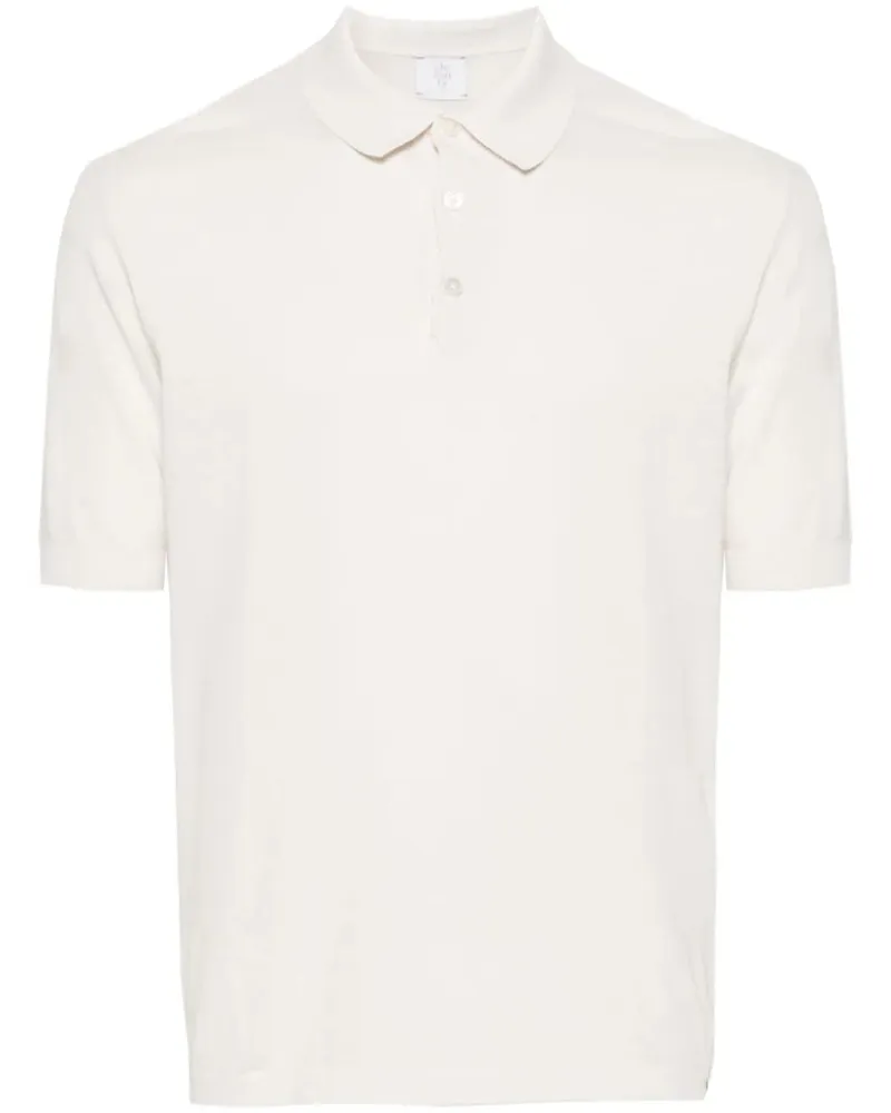 Eleventy Women's Fine-Ribbed Cotton Polo Shirt White Ss24 M White