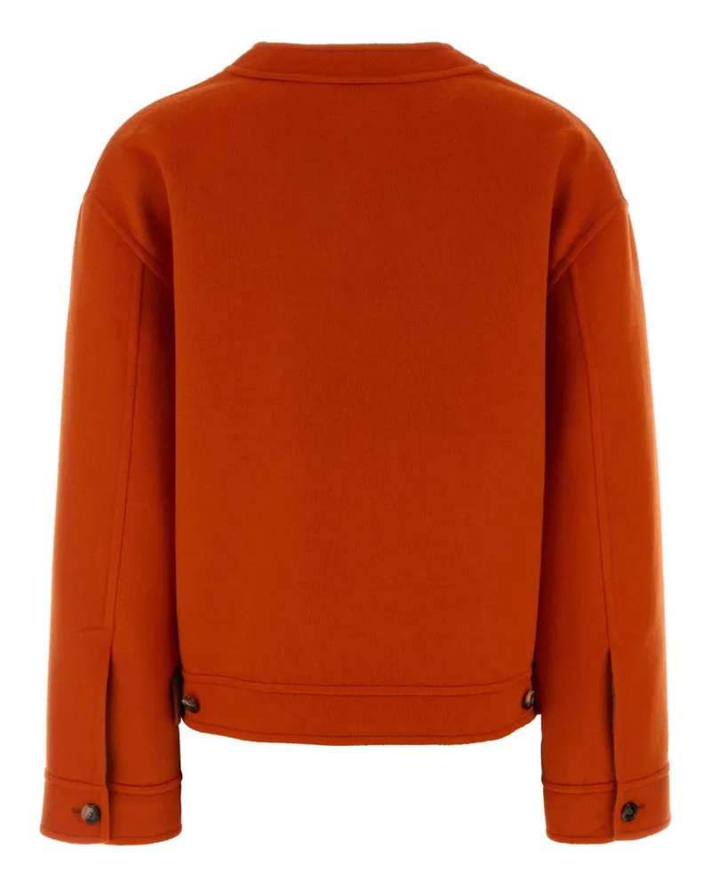 Loewe Women's Orange Wool Blend Cardigan Khakiorange Exterior: Cashmere Maglieria Orange
