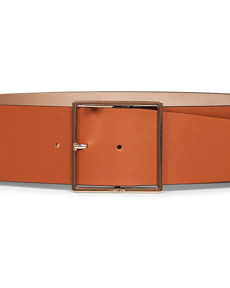 Max Mara Women Wide Belt Mxaginnico Tan Calf Leather Brown (bos Taurus Brown