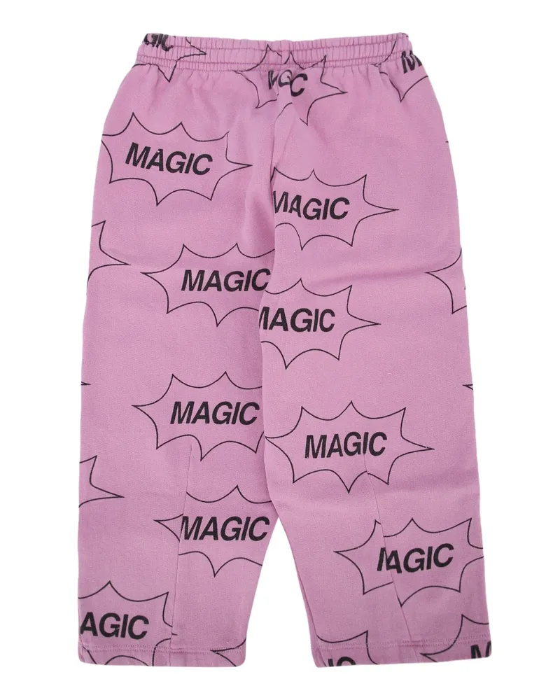 BOBO CHOSES Boys' Its Magic All Over Jogging Pants Pink Organic Cotton Pantaloni Trousers Pink