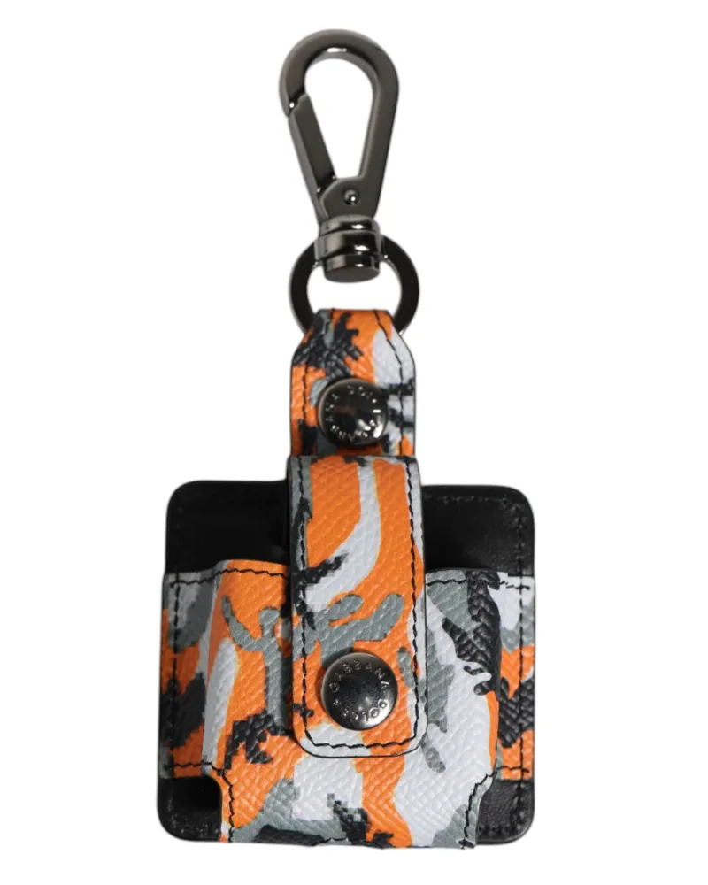 Dolce & Gabbana Men's Multicolor Camouflage Leather Airpods Case Calf Accessory Multicolor
