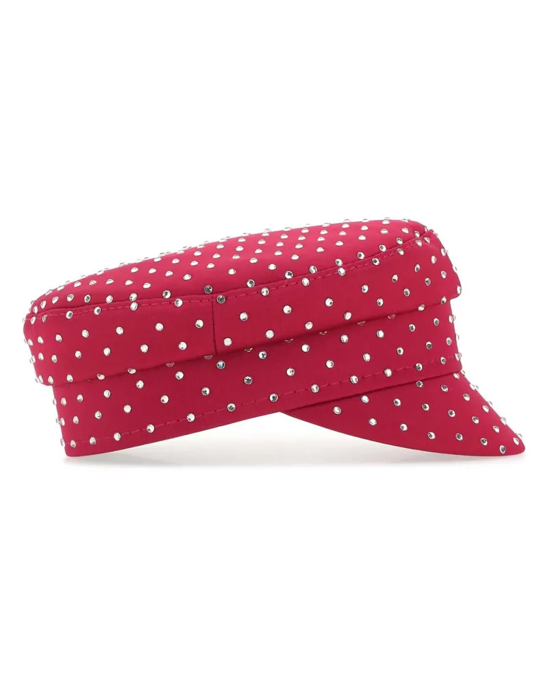 RUSLAN BAGINSKIY Women Tyrian Purple Satin Baker Boy Hat Pink Cappelli E Fasce Per Capelli Pink
