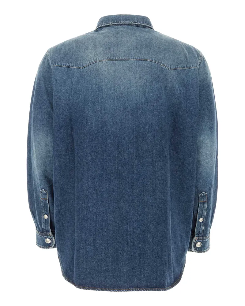 Burberry 8071542 B6282 Vintagedenim Exterior: Cotton Camicie Shirt Blue