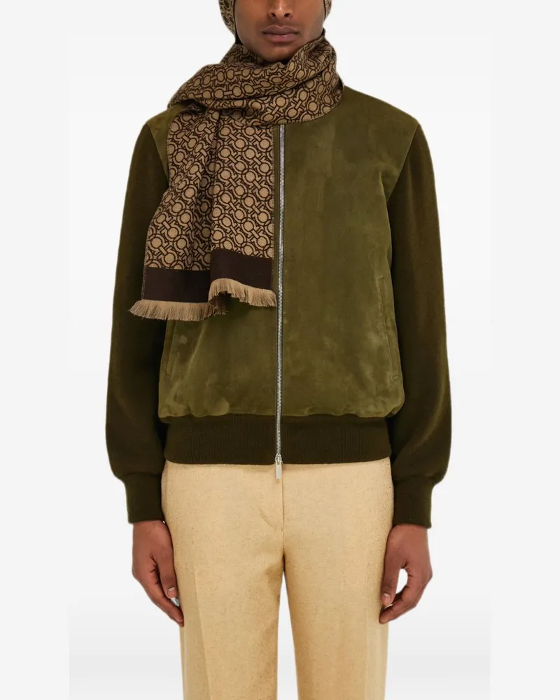 Ferragamo Gancini Jacquard Scarf — Beige Beige