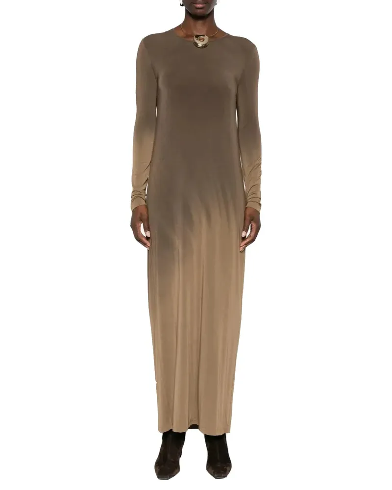 Uma Wang Gradient Tie-Back Dress — Brown Brown