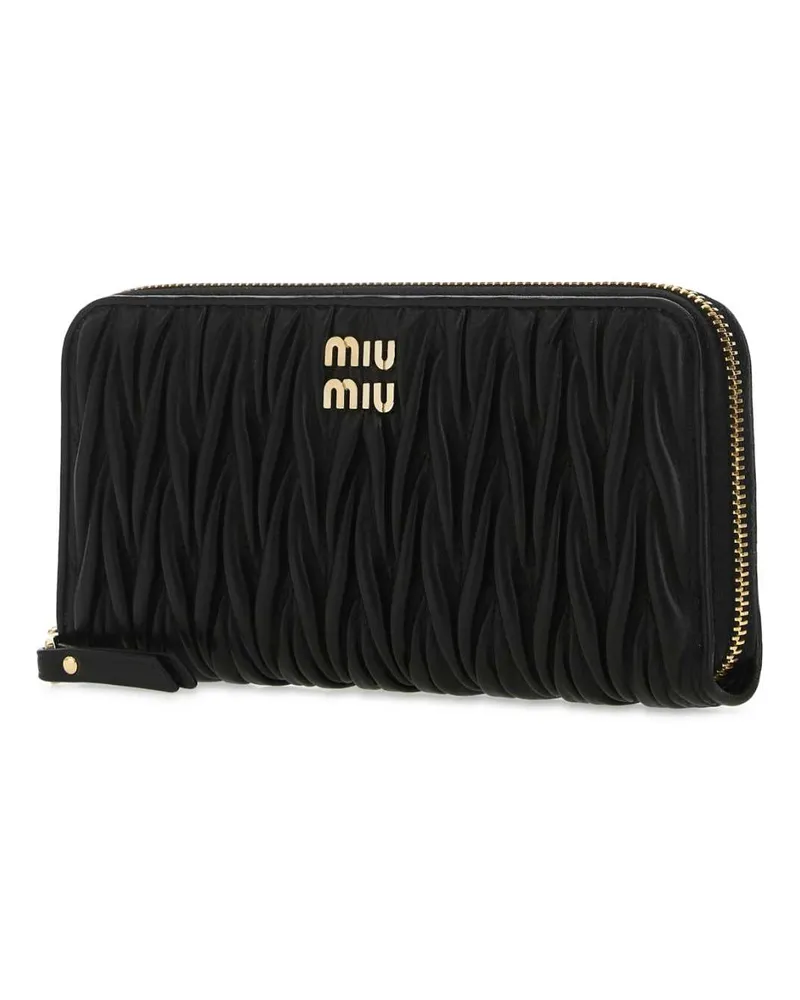 Miu Miu Women's Black Nappa Leather Wallet Nero Portafogli Black