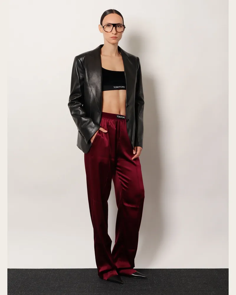 Tom Ford Women's Leather Blazer Black Jacket Black