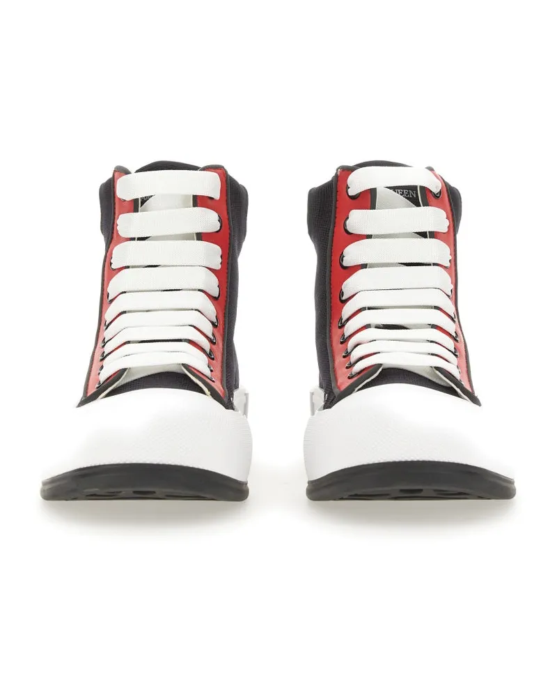 Alexander McQueen Logo Canvas Sneaker — Black Black