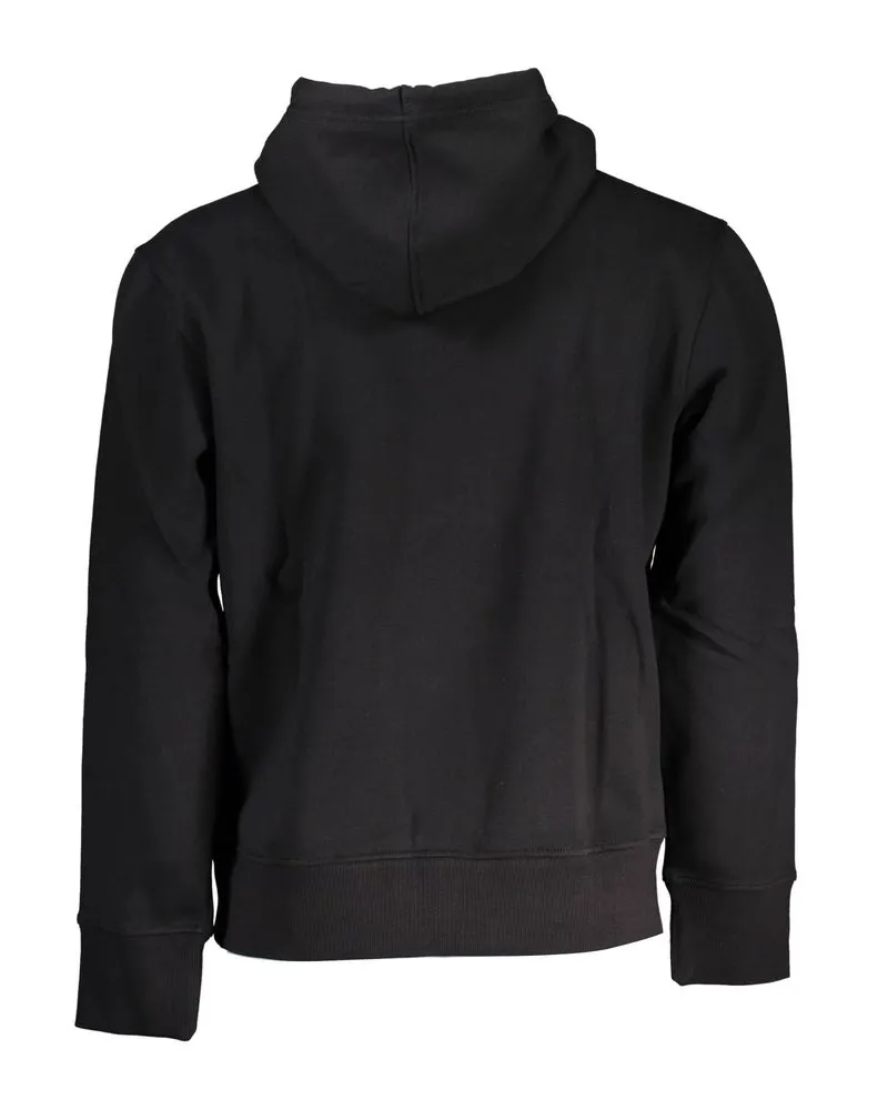 Calvin Klein Logo-Embroidered Cotton Hoodie — Black Black