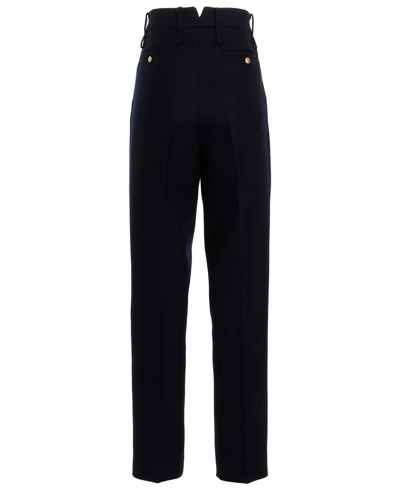 Gucci Women's Blue Cashmere Casual Pants Navy