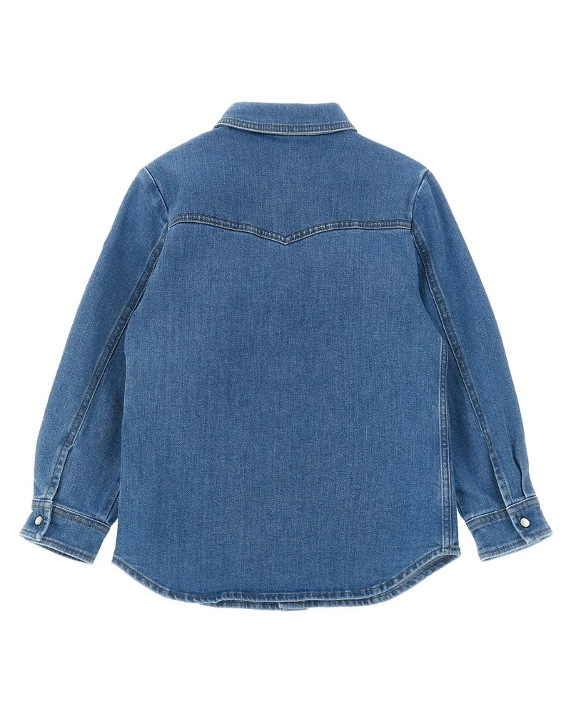 Moncler Denim Western-Style Shirt — Blue Blue