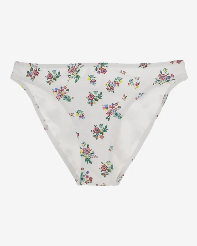 Tory Burch Women's Floral Print Bikini Bottoms Shell: Polyamide Swimwear Sea Clothing White