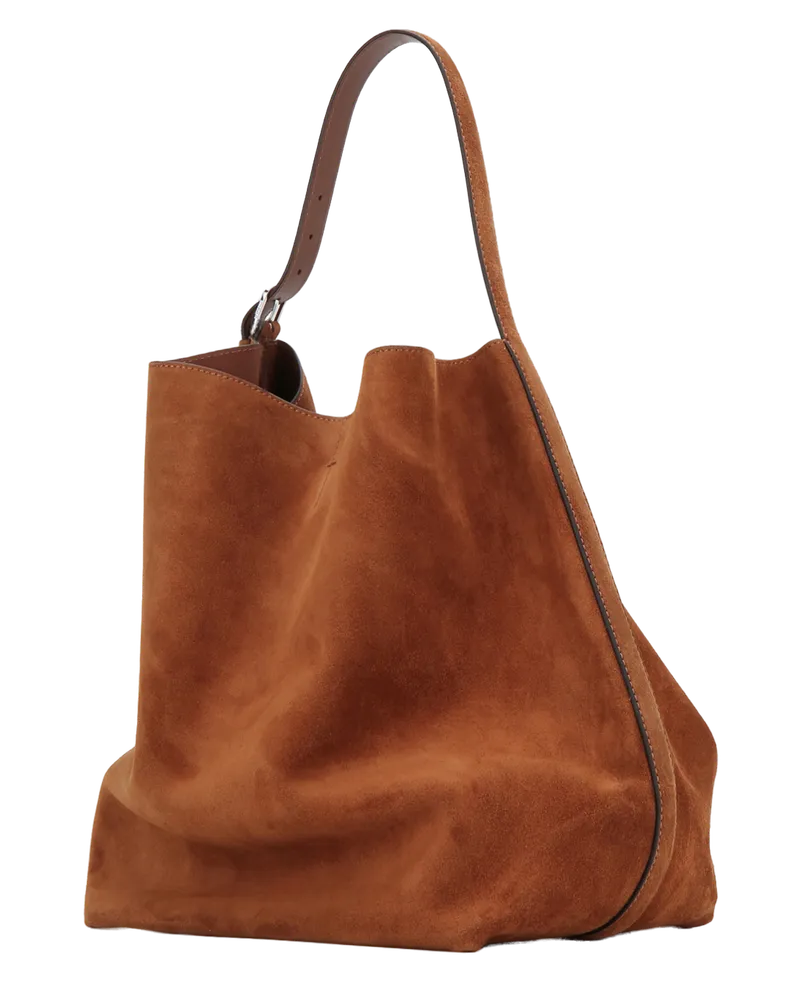 Totême Suede Shoulder Bag — Tan Tan