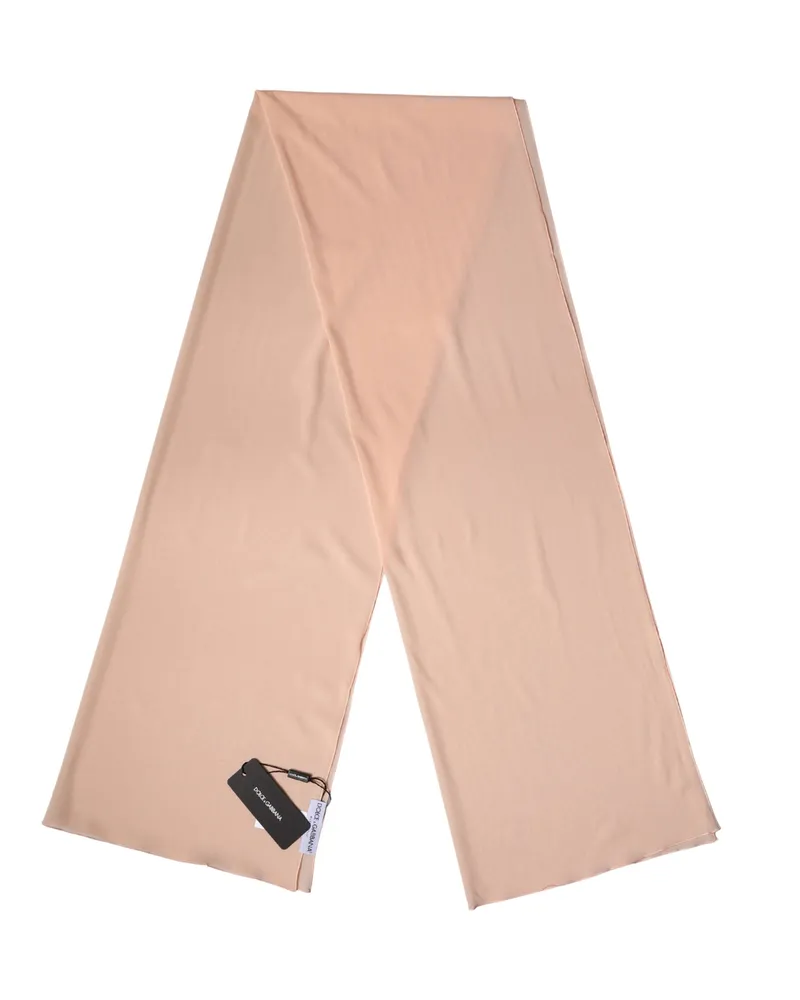 Dolce & Gabbana Peach Silk Neck Wrap Shawl Women Stole 200cm X 64cm Scarf Pink Elastane Peach