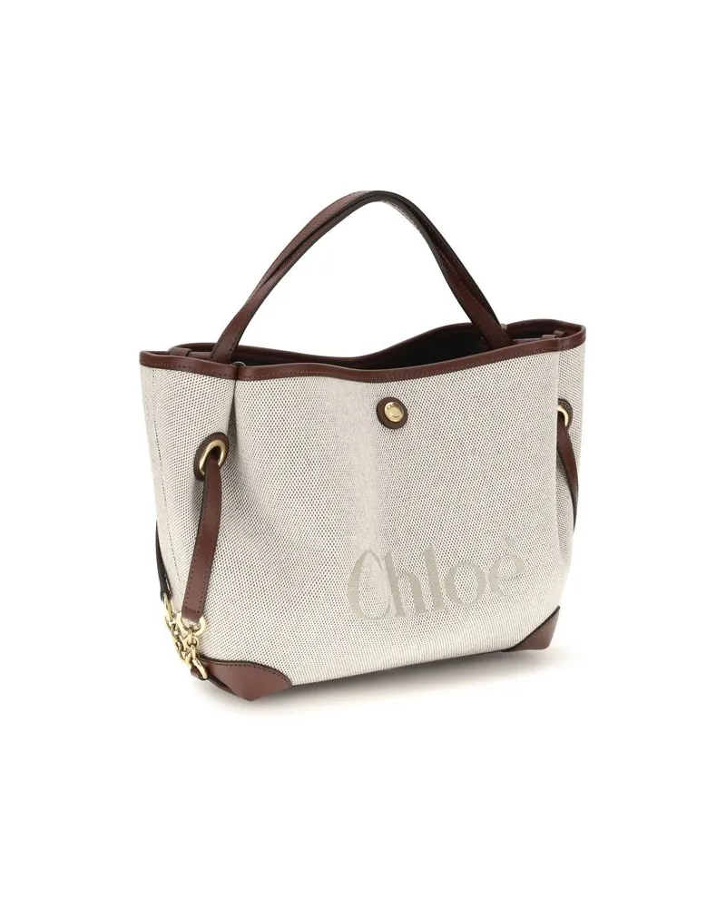 Chloé Women's Clover Shoulder Bag Beige Cotton Jacquard Canvas Beige