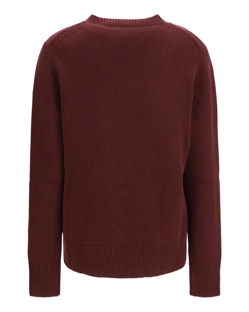 Burberry Women's Cashmere And Wool Sweater With Knight Motif Plum Purple- White Purple 